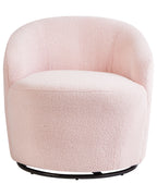 Swivel Armchair DAVIK Boucle Pastel Pink