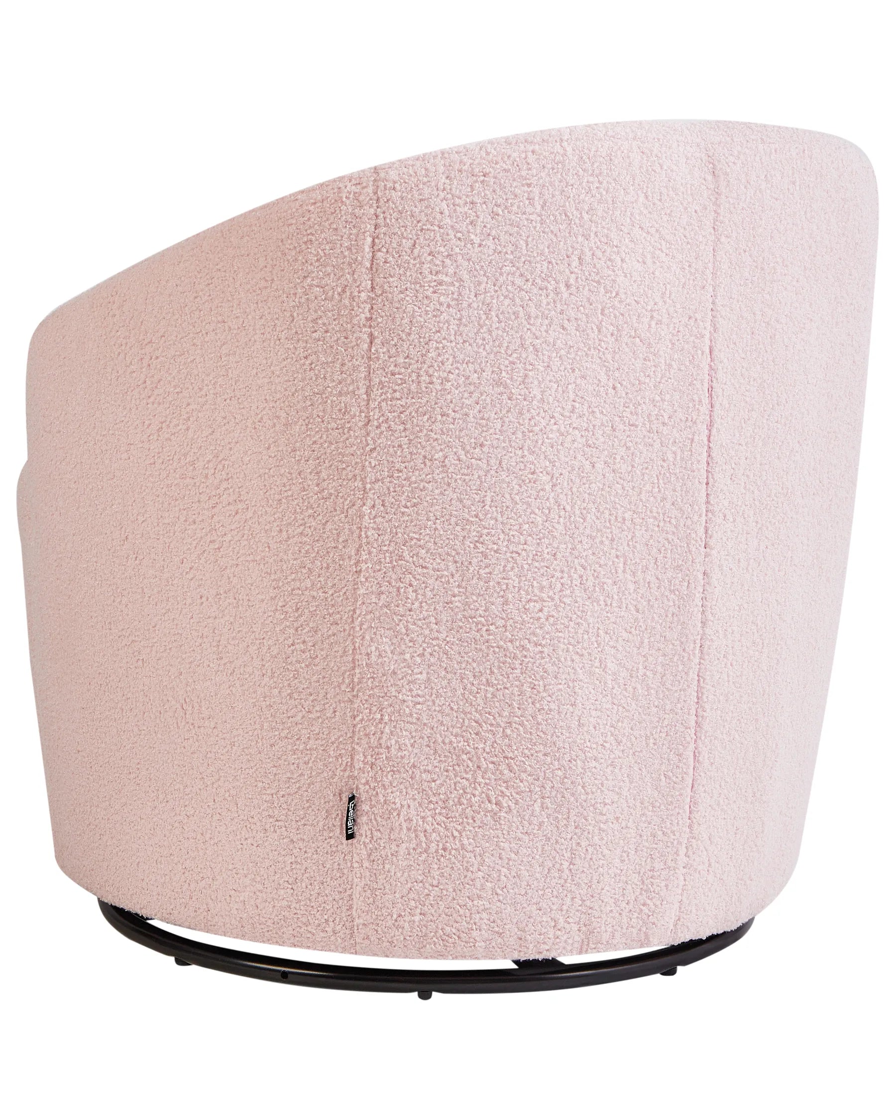Swivel Armchair DAVIK Boucle Pastel Pink