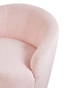 Swivel Armchair DAVIK Boucle Pastel Pink