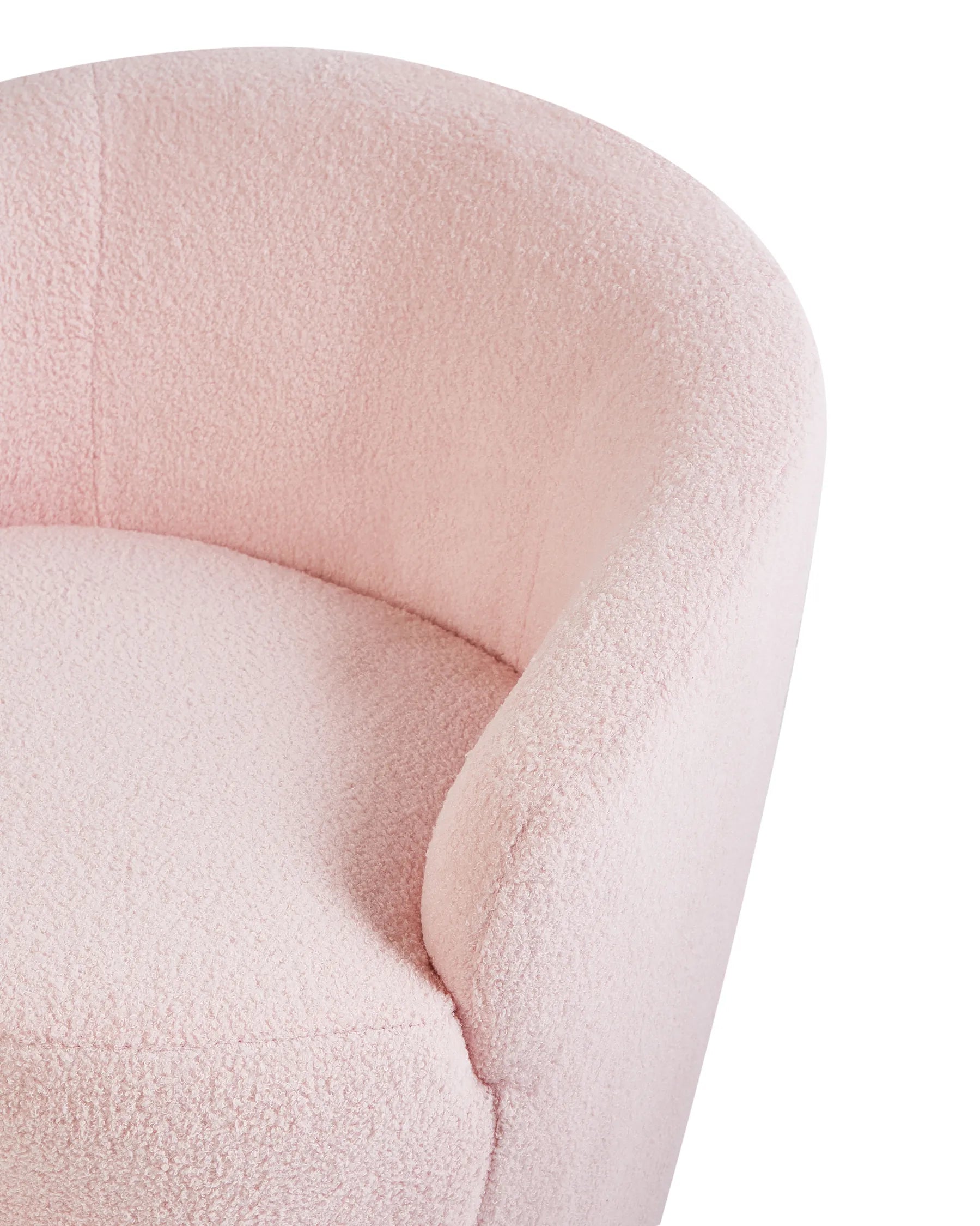 Swivel Armchair DAVIK Boucle Pastel Pink