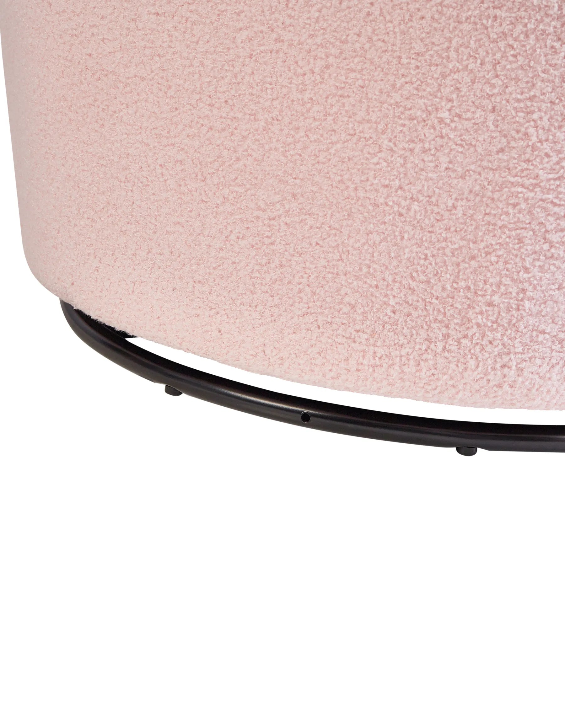 Swivel Armchair DAVIK Boucle Pastel Pink