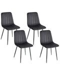 Set of 4 Dining Chairs KALISPELL Velvet Black