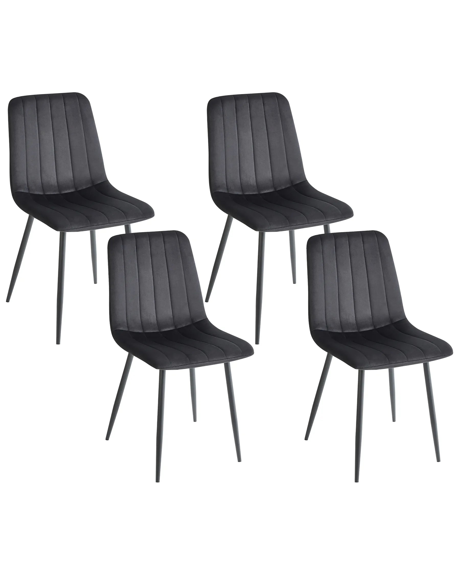 Set of 4 Dining Chairs KALISPELL Velvet Black