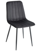 Set of 4 Dining Chairs KALISPELL Velvet Black