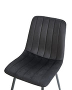 Set of 4 Dining Chairs KALISPELL Velvet Black