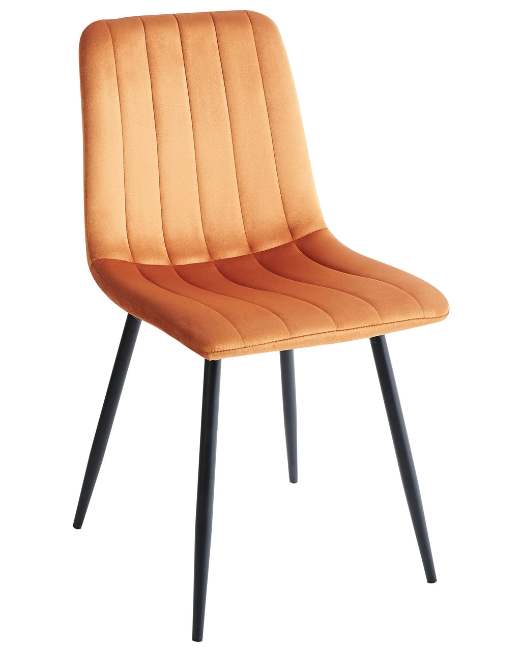 Set of 4 Dining Chairs KALISPELL Velvet Orange