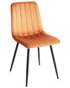 Set of 4 Dining Chairs KALISPELL Velvet Orange