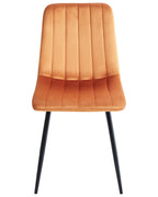 Set of 4 Dining Chairs KALISPELL Velvet Orange