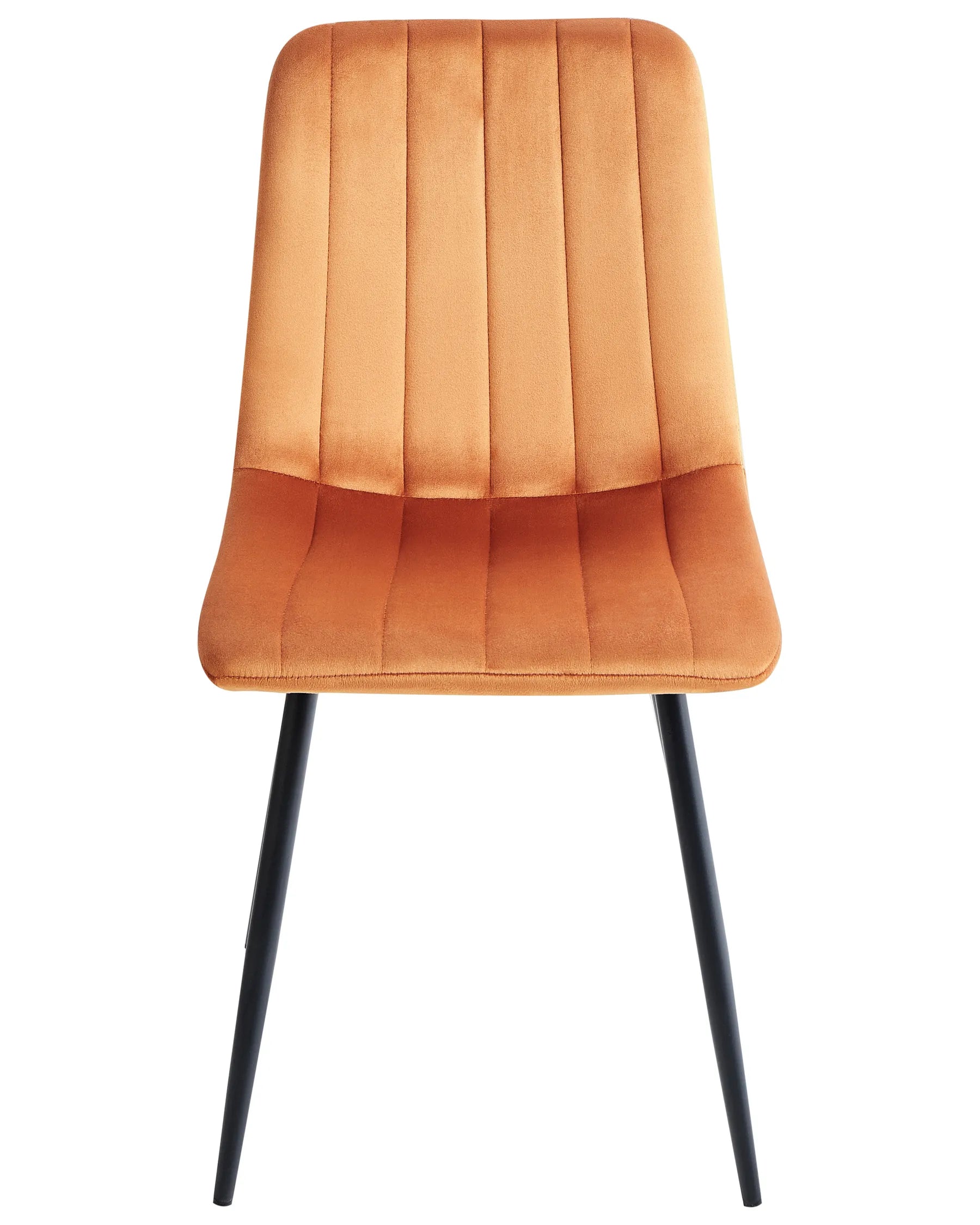 Set of 4 Dining Chairs KALISPELL Velvet Orange