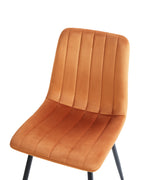 Set of 4 Dining Chairs KALISPELL Velvet Orange