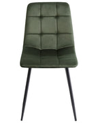 Set of 4 Dining Chairs POWELL Velvet Olive Green