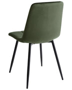 Set of 4 Dining Chairs POWELL Velvet Olive Green