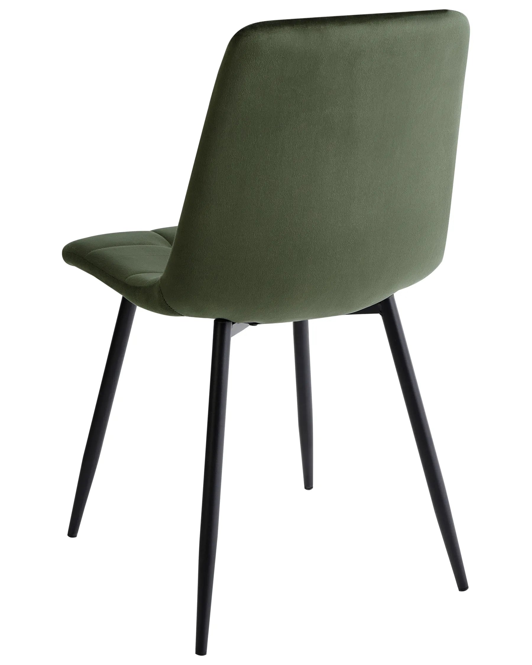 Set of 4 Dining Chairs POWELL Velvet Olive Green