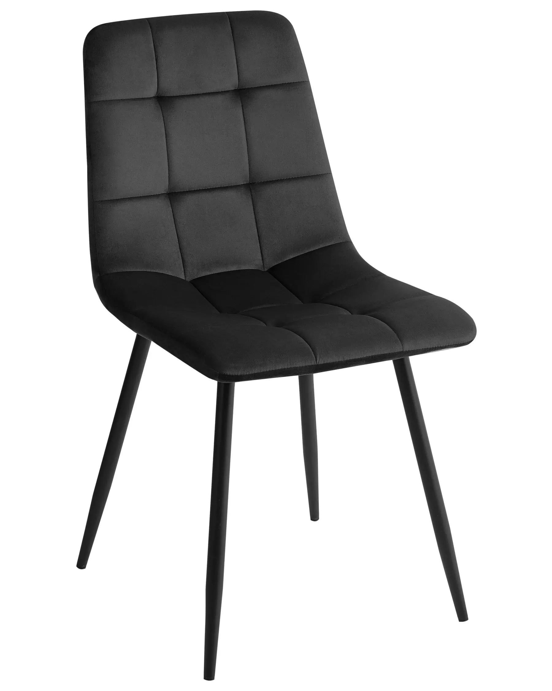 Set of 4 Dining Chairs POWELL Velvet Black