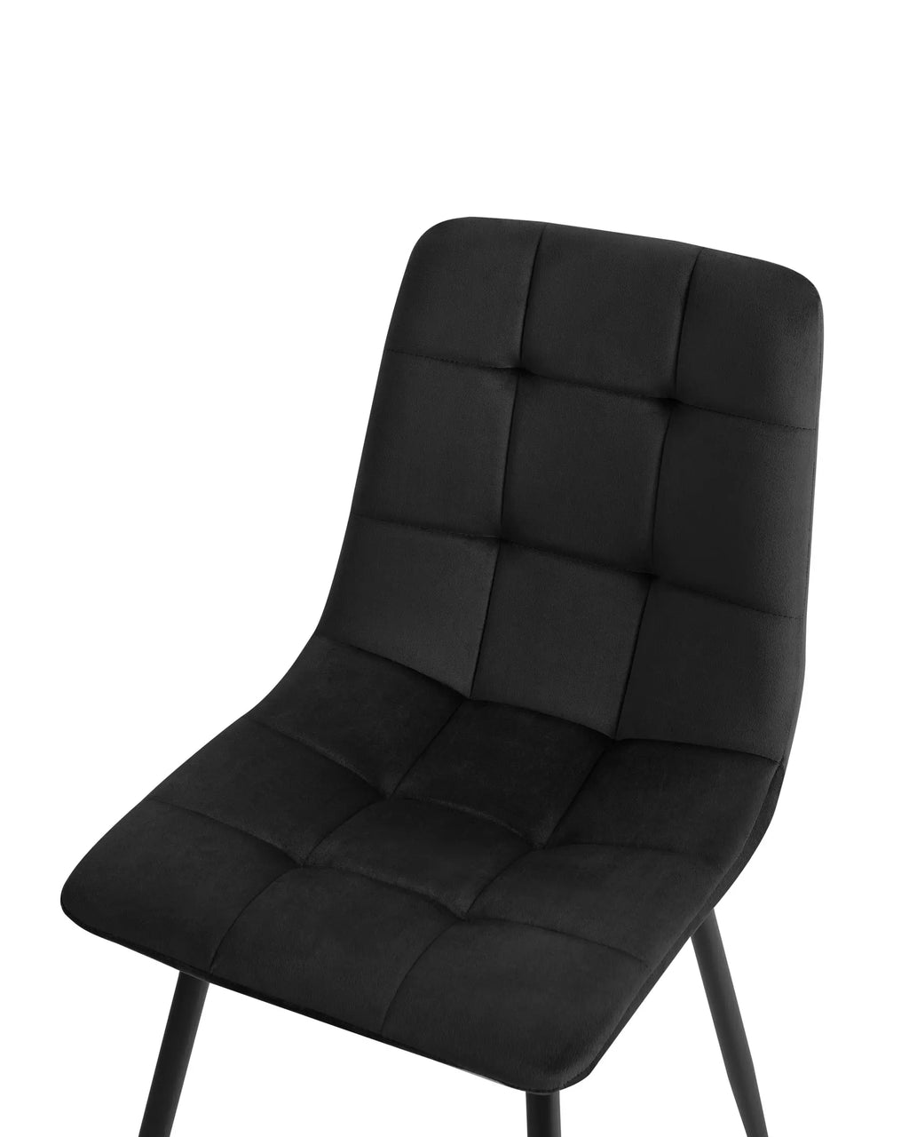 Set of 4 Dining Chairs POWELL Velvet Black