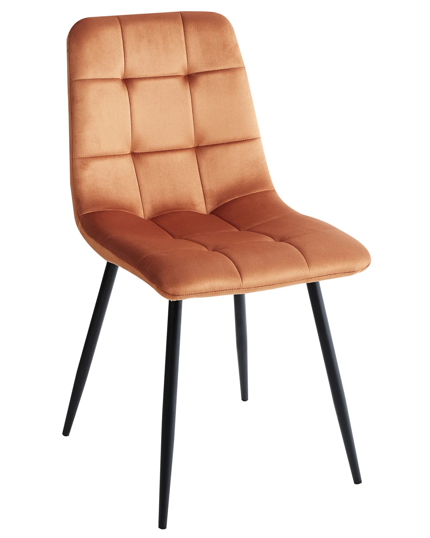 Set of 4 Dining Chairs POWELL Velvet Orange