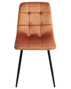 Set of 4 Dining Chairs POWELL Velvet Orange