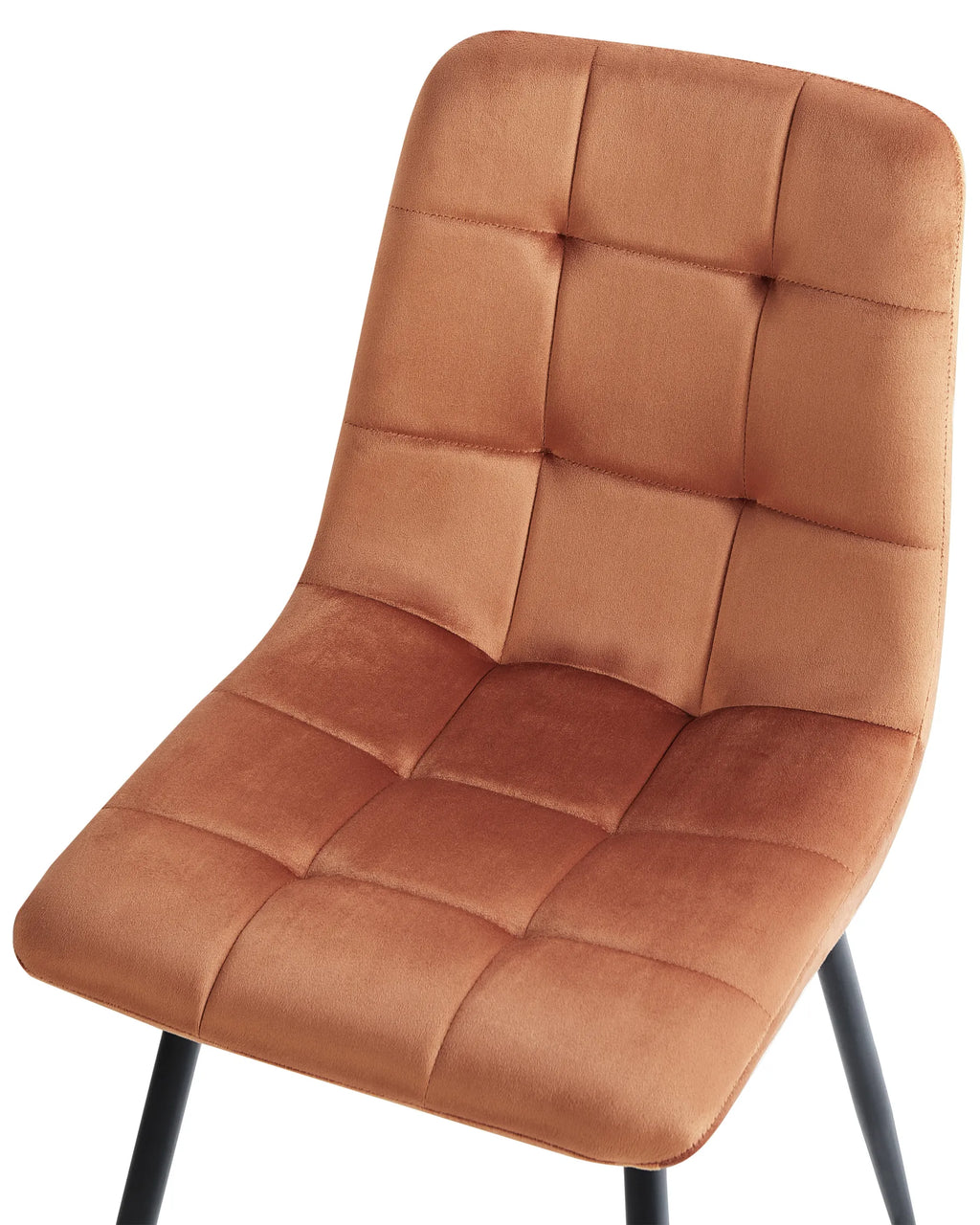 Set of 4 Dining Chairs POWELL Velvet Orange