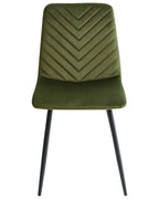 Set of 4 Dining Chairs HAVRE Velvet Olive Green