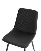 Set of 4 Dining Chairs HAVRE Velvet Black