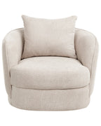 Swivel Armchair ANDALEN Fabric Light Beige