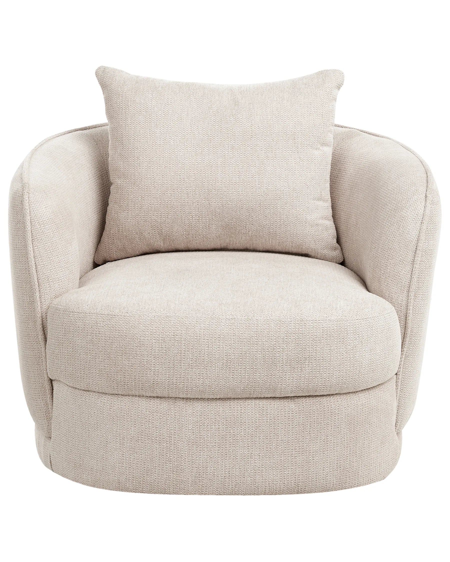 Swivel Armchair ANDALEN Fabric Light Beige