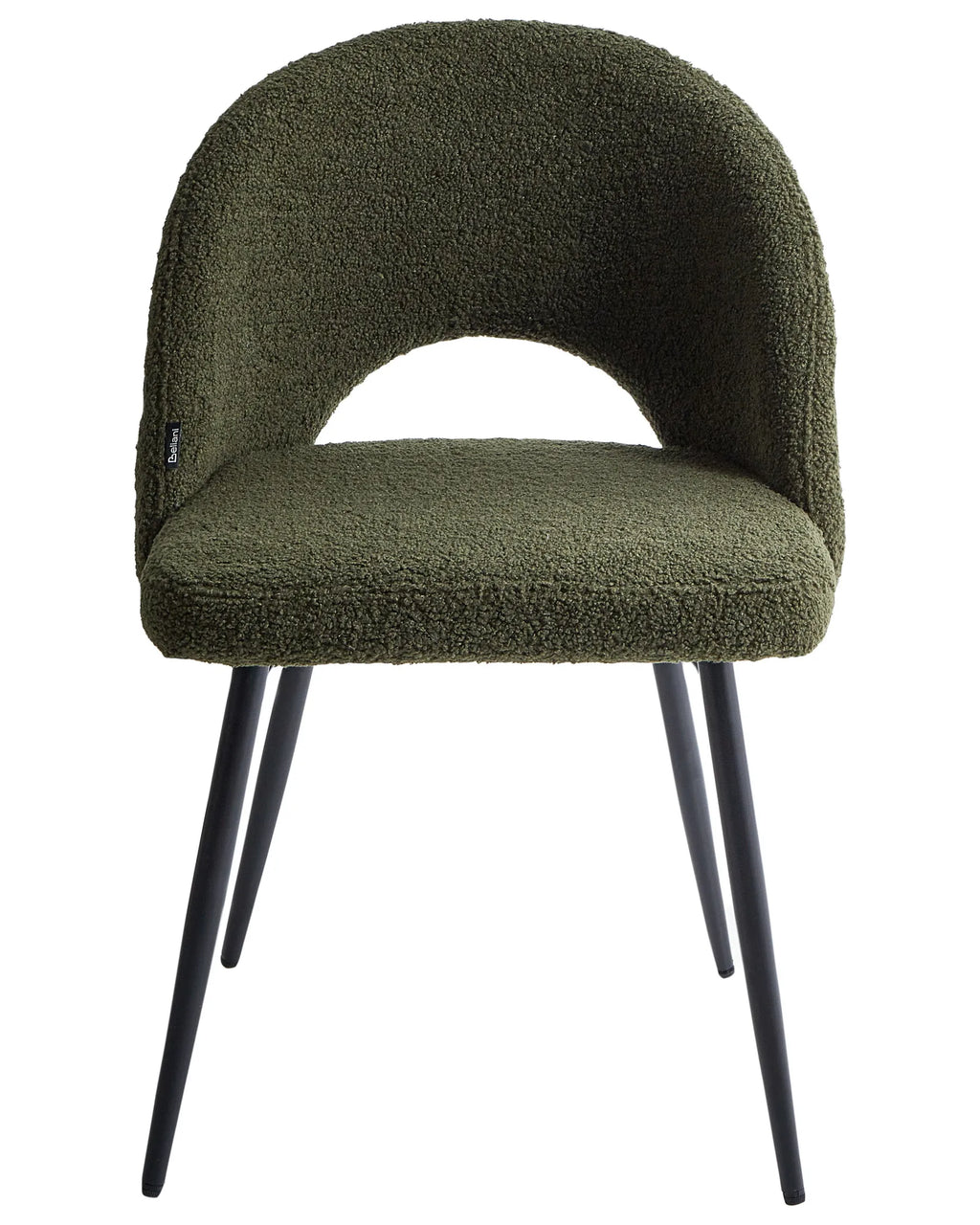 Set of 2 Dining Chairs ONAGA Boucle Dark Green