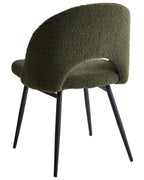 Set of 2 Dining Chairs ONAGA Boucle Dark Green