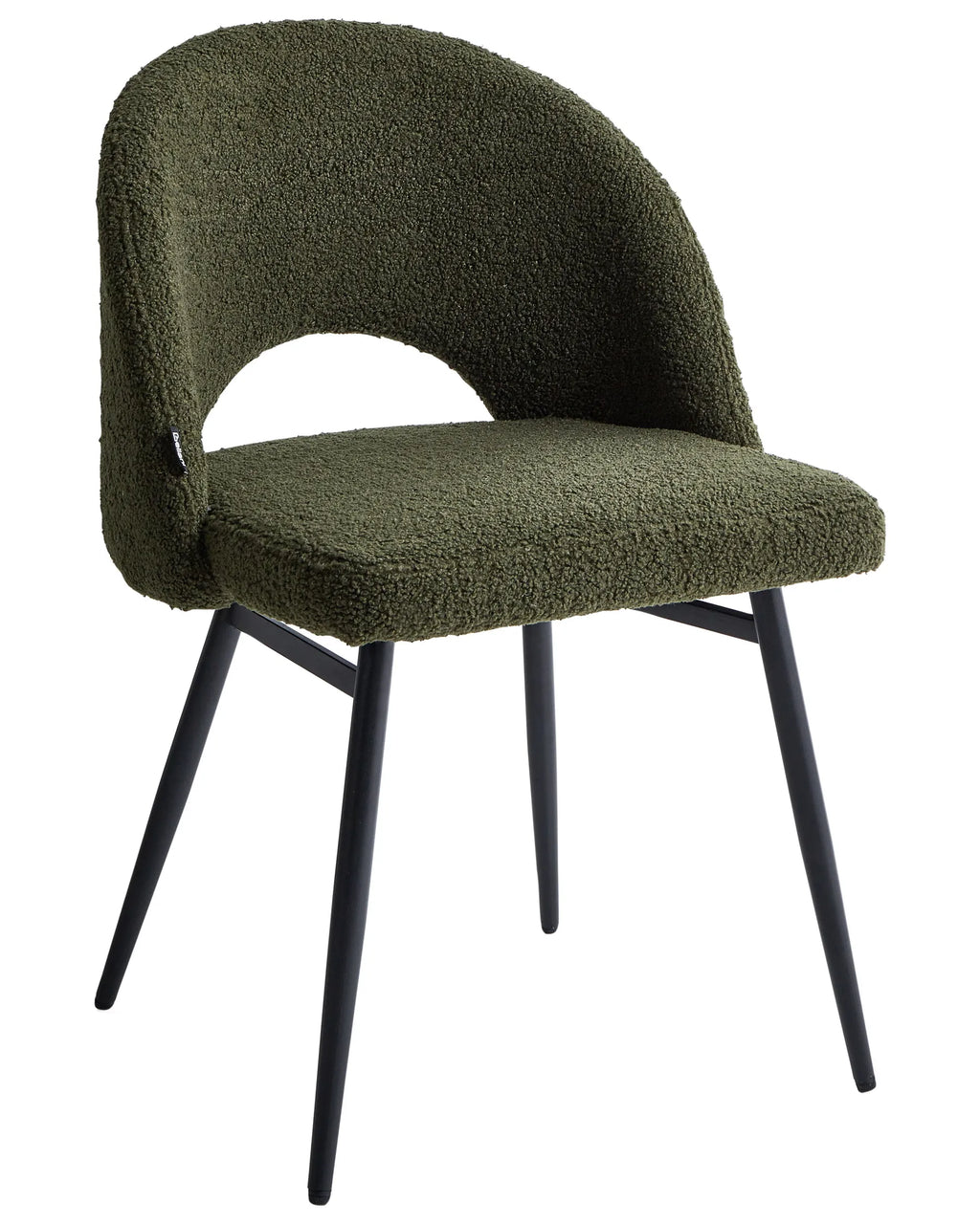 Set of 2 Dining Chairs ONAGA Boucle Dark Green