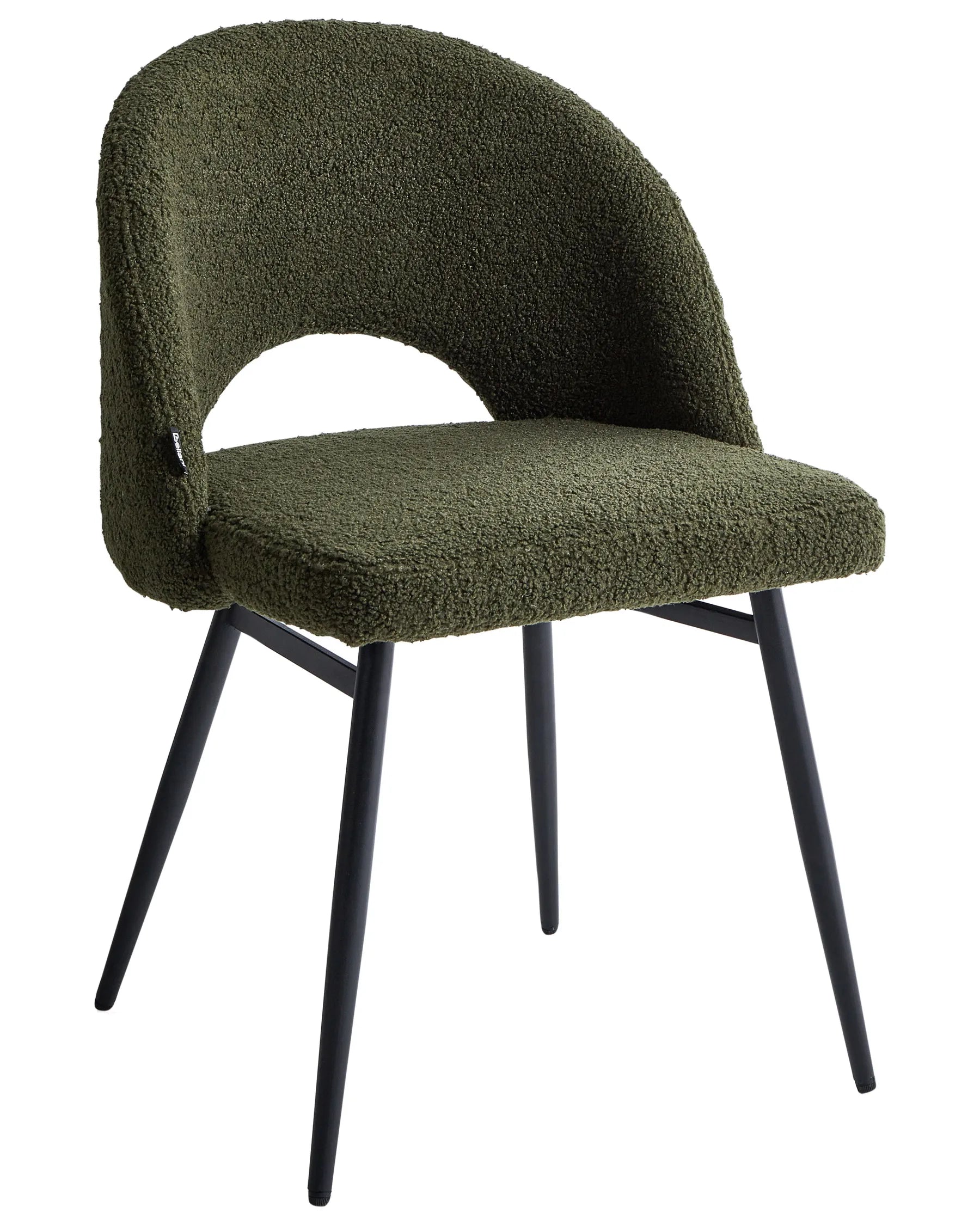 Set of 2 Dining Chairs ONAGA Boucle Dark Green