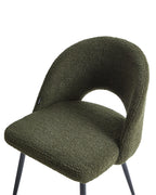 Set of 2 Dining Chairs ONAGA Boucle Dark Green