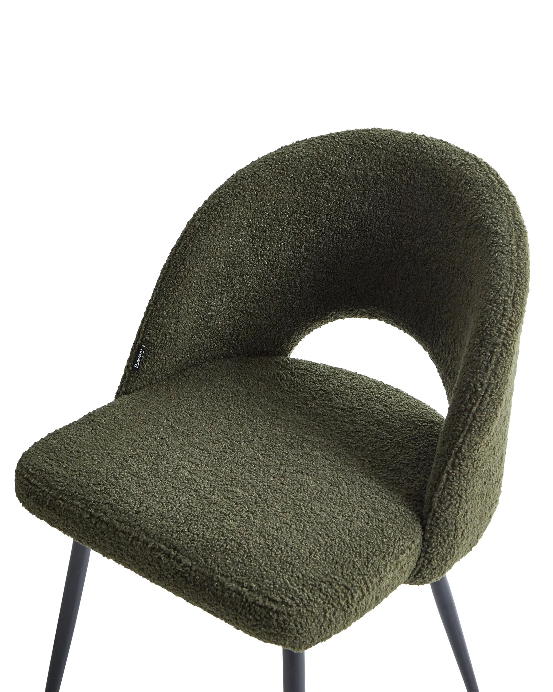 Set of 2 Dining Chairs ONAGA Boucle Dark Green