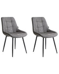 Set of 2 Dining Chairs MELROSE Faux Leather Grey