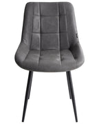 Set of 2 Dining Chairs MELROSE Faux Leather Grey