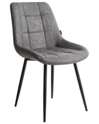 Set of 2 Dining Chairs MELROSE Faux Leather Grey