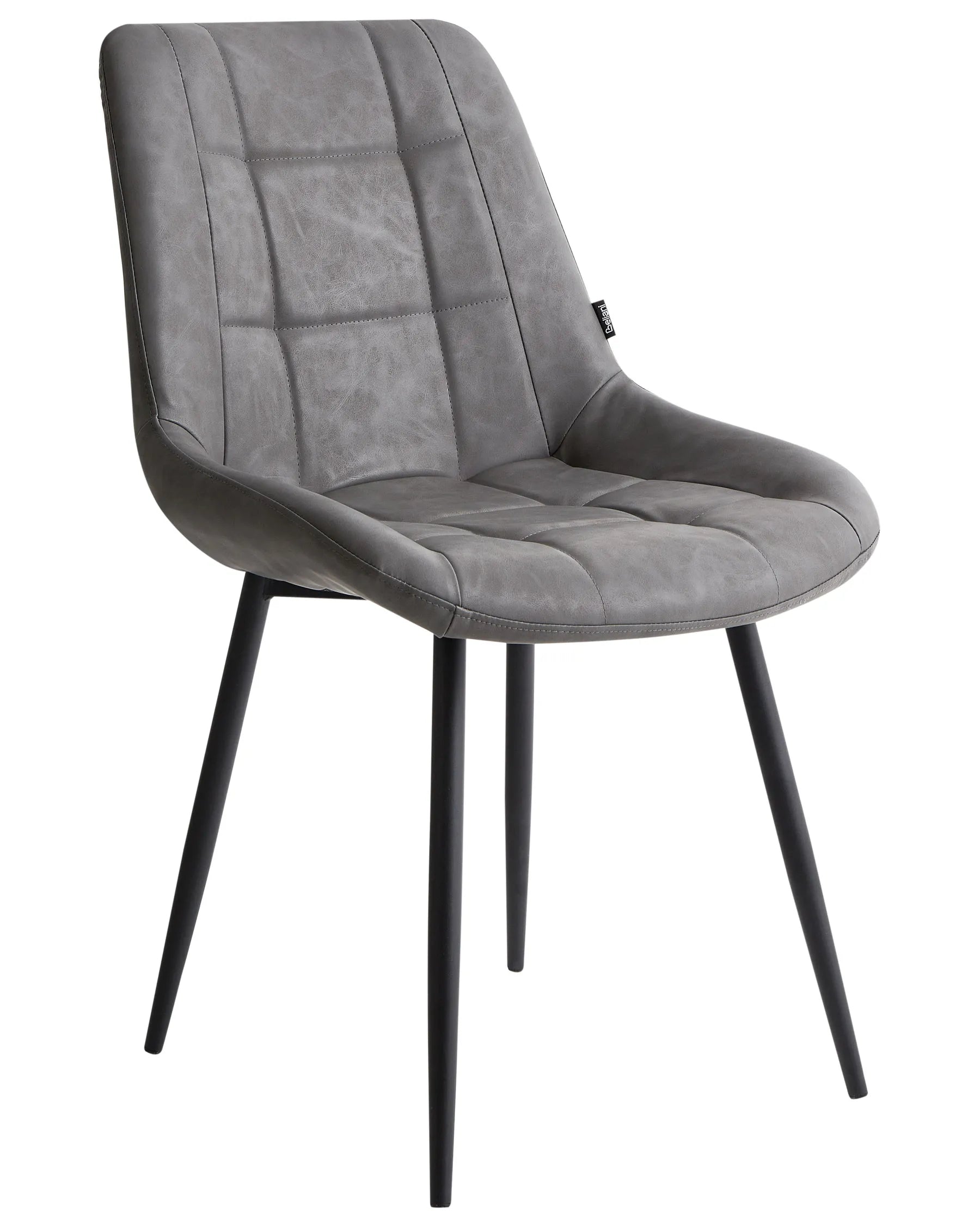 Set of 2 Dining Chairs MELROSE Faux Leather Grey