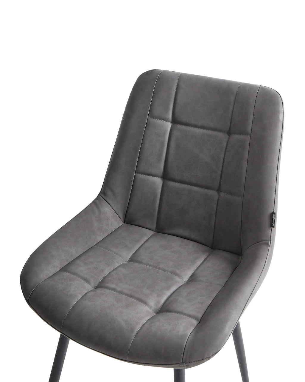 Set of 2 Dining Chairs MELROSE Faux Leather Grey
