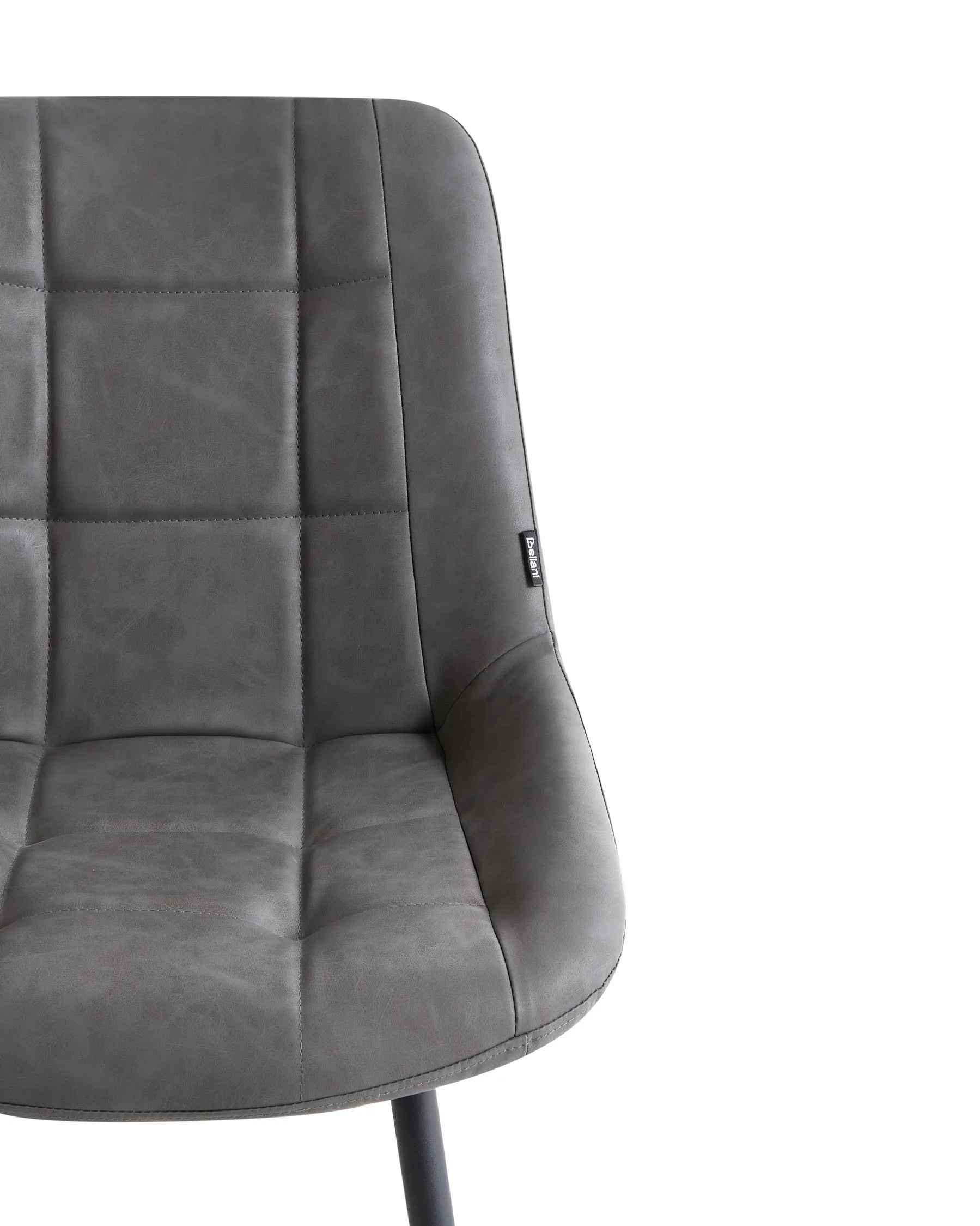 Set of 2 Dining Chairs MELROSE Faux Leather Grey
