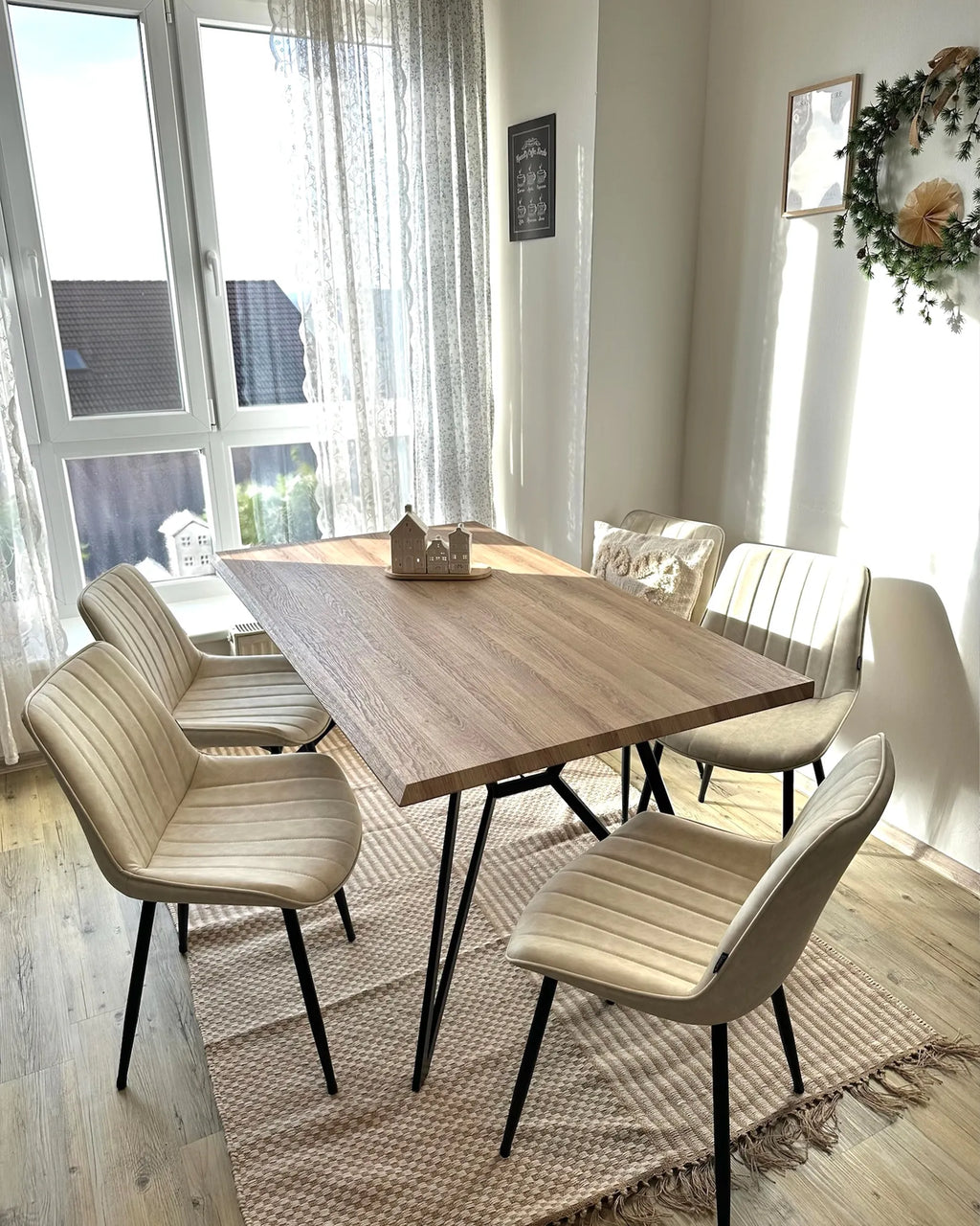 Set of 2 Dining Chairs DUBROVNIK Faux Leather Light Beige