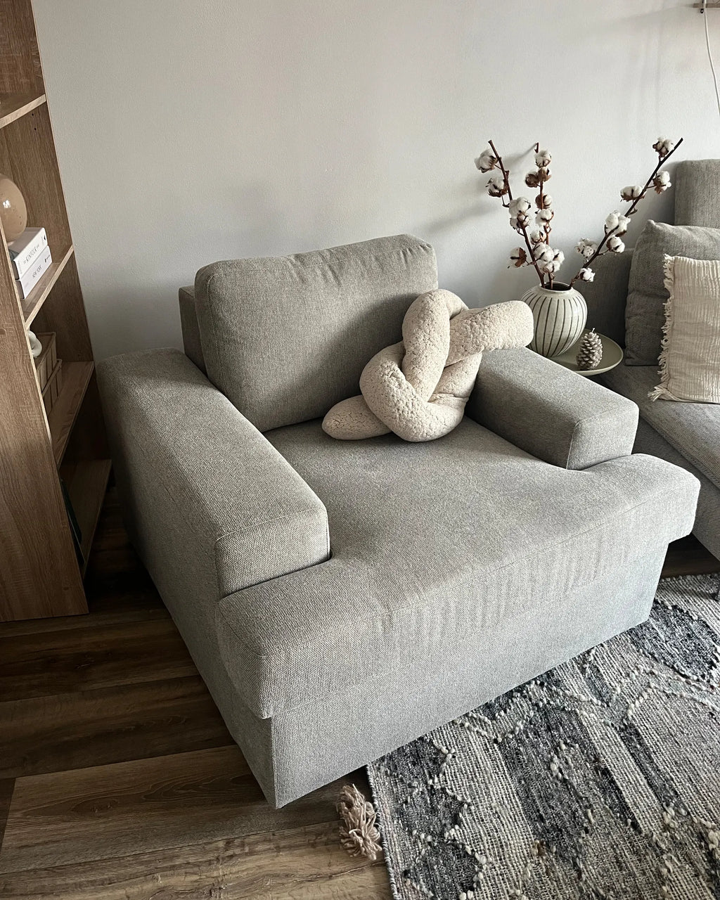 Armchair ALLA Fabric Light Grey