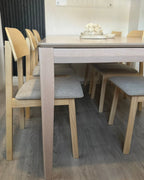 Set of 2 Dining Chairs SCANDIA Wood Taupe