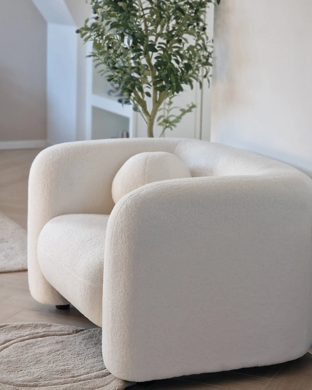 Armchair LEIREN Boucle White