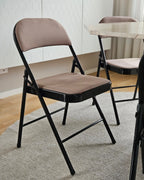 Set of 4 Folding Chairs SPARKS Beige/ Black