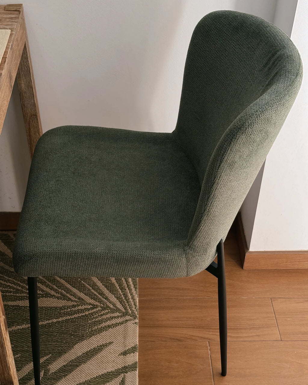 Set of 2 Dining Chairs ADA Fabric Dark Green