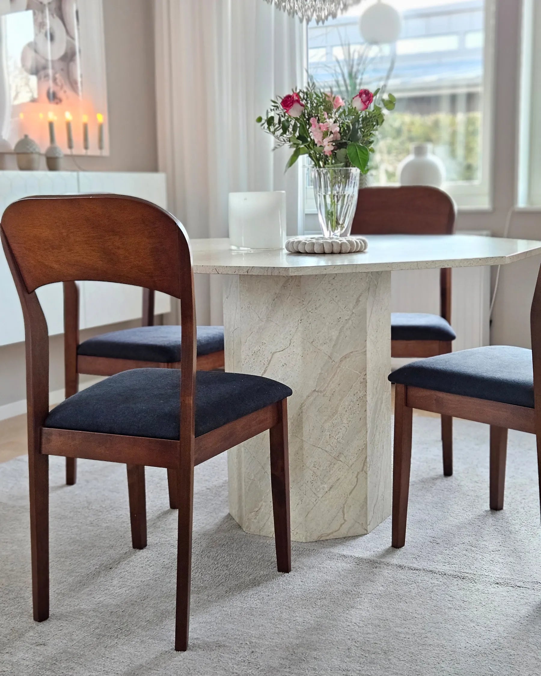 Set of 2 Dining Chairs ALVIN Wood Dark Brown