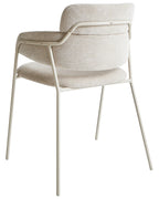 Set of 2 Dining Chairs PAONIA Chenille Light Beige