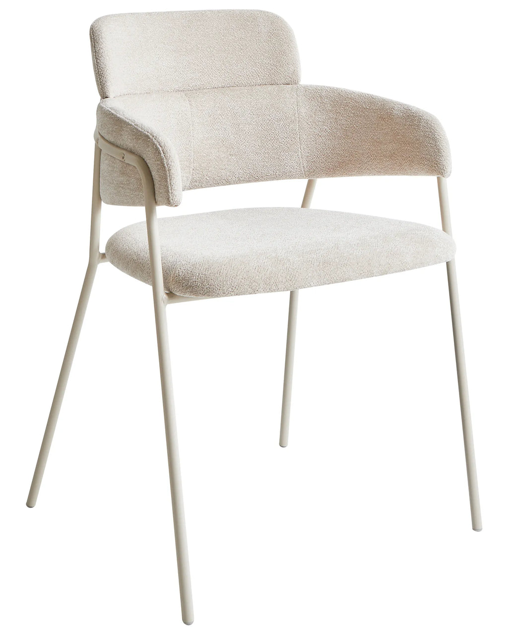 Set of 2 Dining Chairs PAONIA Chenille Light Beige