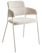Set of 2 Dining Chairs PAONIA Chenille Light Beige