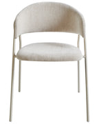 Set of 2 Dining Chairs ALANSON Chenille Light Beige