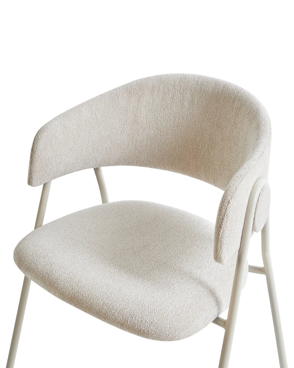 Set of 2 Dining Chairs ALANSON Chenille Light Beige